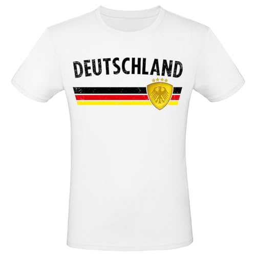 EM WM Fan Shirt Deutschland T-Shirt Fanartikel Herren Damen Fan-Shirt, Größe wählen:3XL, Land wählen:Deutschland - schwarz weiß von Alsino