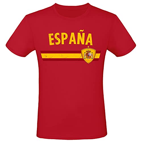 EM WM Fan Shirt España Spanien Fanartikel Alle Größen Herren Damen Fan-Shirt, Größe wählen:XXL, Land wählen:Spanien von Alsino