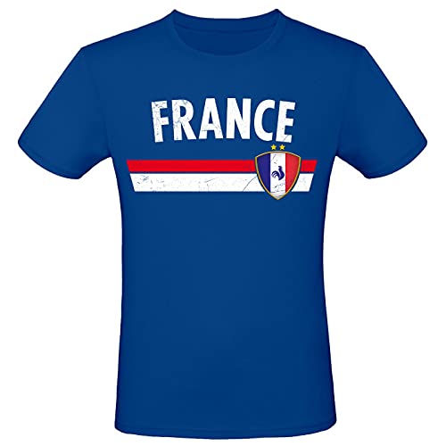 EM WM Fan Shirt France Frankreich T-Shirt Fanartikel Herren Damen Fan-Shirt, Größe wählen:3XL, Land wählen:Frankreich-weiß von Alsino