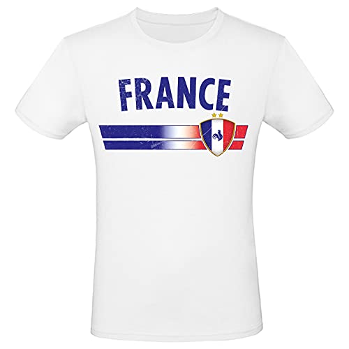 EM WM Fan Shirt France Frankreich T-Shirt Fanartikel Herren Damen Fan-Shirt, Größe wählen:S, Land wählen:Frankreich von Alsino