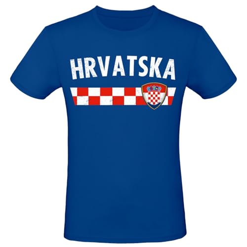 EM WM Fan Shirt Hrvatska Kroatien T-Shirt Fanartikel Herren Damen Fan-Shirt, Größe wählen:L, Land wählen:Kroatien von Alsino