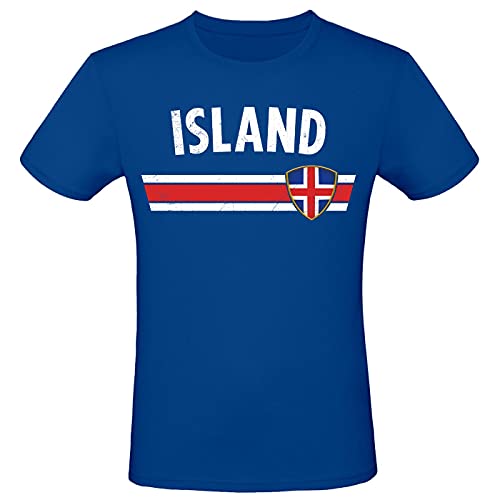 EM WM Fan Shirt Island T-Shirt Fanartikel Herren Damen Fan-Shirt, Größe wählen:L, Land wählen:Island von Alsino