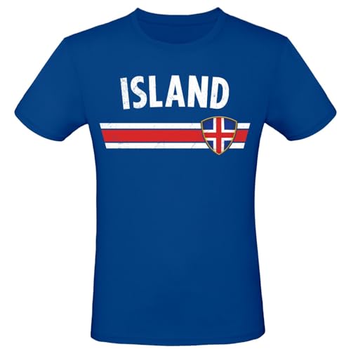 EM WM Fan Shirt Island T-Shirt Fanartikel Herren Damen Fan-Shirt, Größe wählen:XL, Land wählen:Island von Alsino