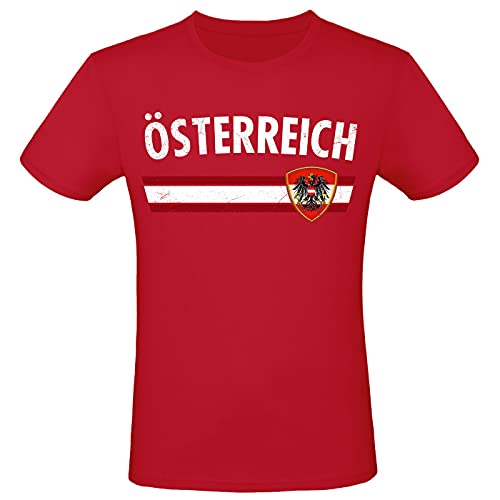 EM WM Fan Shirt Österreich T-Shirt Fanartikel Herren Damen Fan-Shirt, Größe wählen:S, Land wählen:Österreich von Alsino