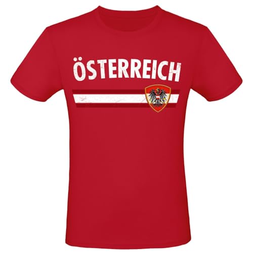 EM WM Fan Shirt Österreich T-Shirt Fanartikel Herren Damen Fan-Shirt, Größe wählen:XL, Land wählen:Österreich von Alsino