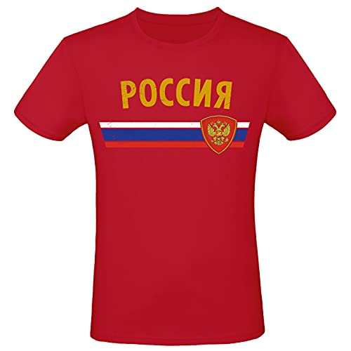 EM WM Fan Shirt Россия Russland T-Shirt Fanartikel Herren Damen Fan-Shirt, Größe wählen:L, Land wählen:Russland von Alsino
