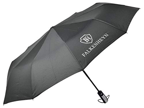 Falkenheyn Regenschirm Sturmfest Taschenschirm mit voll-automatischer Auf Zu Automatik Windfest Schwarz von Alsino
