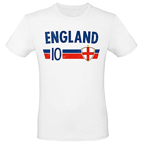 Fußball WM EM T-Shirt Fan Artikel Weltmeisterschaft Nationalmannschaft Europameisterschaft Fanartikel Fan-Trikot Herren Damen Fan Shirt, 3XL, England von Alsino