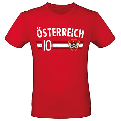 Fußball WM EM T-Shirt Fan Artikel Weltmeisterschaft Nationalmannschaft Europameisterschaft Fanartikel Fan-Trikot Herren Damen Fan Shirt, L, Österreich von Alsino