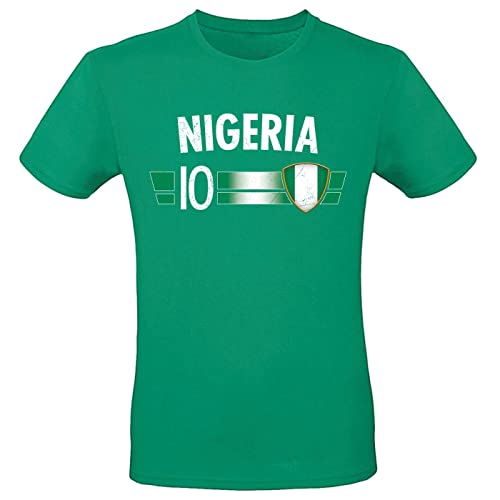 Fußball WM EM T-Shirt Fan Artikel Weltmeisterschaft Nationalmannschaft Europameisterschaft Fanartikel Fan-Trikot Herren Damen Fan Shirt, M, Nigeria von Alsino