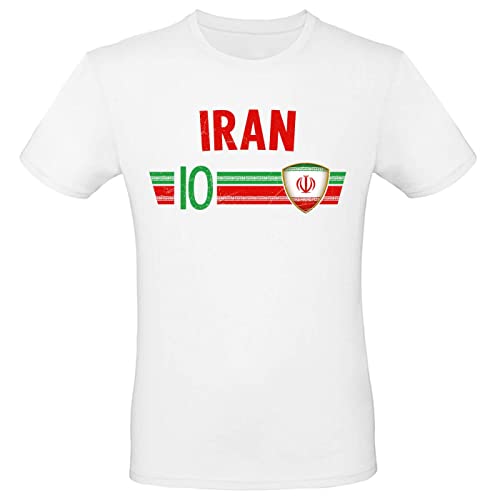 Fußball WM EM T-Shirt Fan Artikel Weltmeisterschaft Nationalmannschaft Europameisterschaft Fanartikel Fan-Trikot Herren Damen Fan Shirt, XL, Iran von Alsino