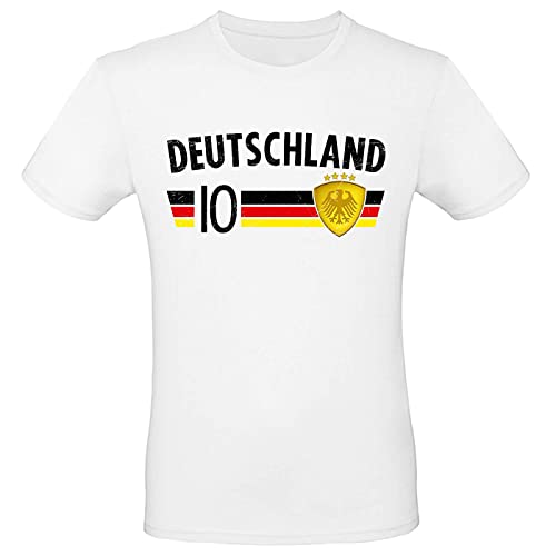 Fußball WM EM T-Shirt Fan Artikel Weltmeisterschaft Nationalmannschaft Europameisterschaft Fanartikel Fan-Trikot Herren Damen Fan Shirt, XXL, Deutschland - schwarz weiß von Alsino