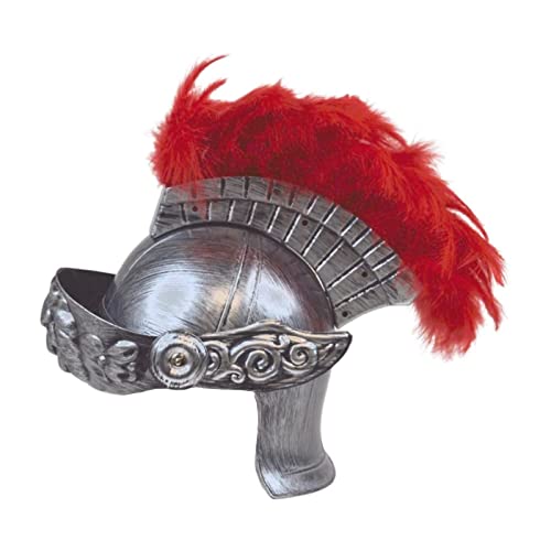 Gladiator Römer St. Martin Römischer Helm Antik Kostüm Erwachsene mit Visier & Hahnenkamm - Authentische Optik, Mottoparty Karneval Fasching Theater, Silber von Alsino