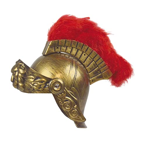 Gladiator Römer St. Martin Römischer Helm Antik Kostüm Erwachsene mit Visier & Hahnenkamm - Authentische Optik, Mottoparty Karneval Fasching Theater,Gold von Alsino