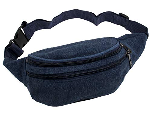 Gürteltasche Bauchtasche Hipbag mit 2 Reißverschlüssen vorn - Größe verstellbar, Damen & Herren Unifarben von Alsino (GT-300 dunkel blau) von Alsino