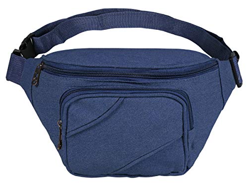 Gürteltasche Bauchtasche Hipbag mit Zwei Fächern Reißverschluss - Größe verstellbar, Damen & Herren Unifarben von Alsino (GT-278 blau) von Alsino