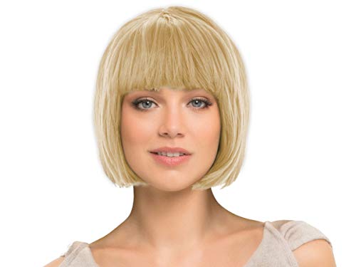 Perücke blond Kurz Bob mit Pony für Karneval Fasching Wig Cabaret Kurzhaar Pagenkopf glatt (blond) von Alsino