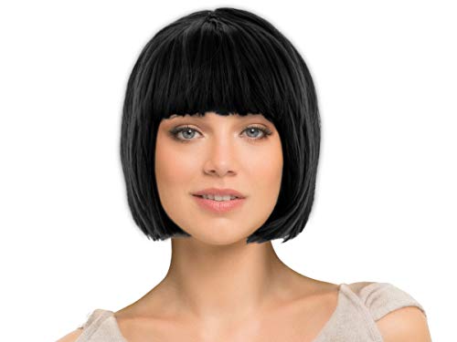 Perücke schwarz Kurz Kurzhaar Bob Pony Cosplay Frauen Wig - Wie Echt, stylish und perfekt geschnitten von Alsino