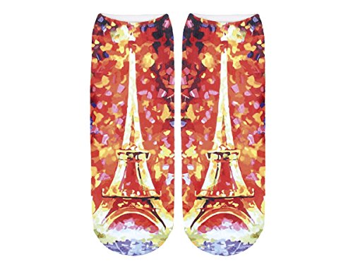 Unbekannt Socken bunt mit lustigen Motiven Print Socken Motivsocken Damen Herren ALSINO, Variante wählen:SO-L030 Eiffelturm, 1 Paar von Alsino