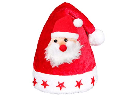 Weihnachtsmütze Nikolausmütze Kinder mit Blinksternen (wm-46) - Weihnachtsmann Mütze für Kids - liebevolles Design von Alsino