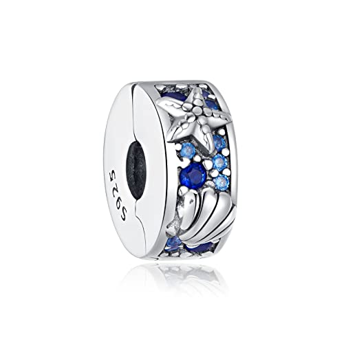 Alstiva Tropischer Seestern & Muschel Clip Charm 925 Sterling Silber 5A Zirkonia Charm Anhänger für Armband Charm Bead Pendant für Europäische Armbänder Halsketten Alstiva Tropischer Seestern & Muschel Clip Charm 925 Sterling Silber 5A Zirkonia Charm Anhänger für Armband Charm Bead Pendant für Europäische Armbänder Halsketten von Alstiva