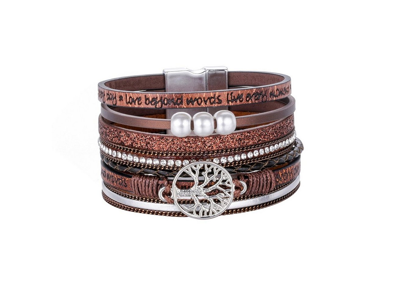 Alster Herz Wickelarmband Lebensbaum Armband für Damen, Wickelarmband mit Perlen, J0333, Armschmuck von Alster  Herz