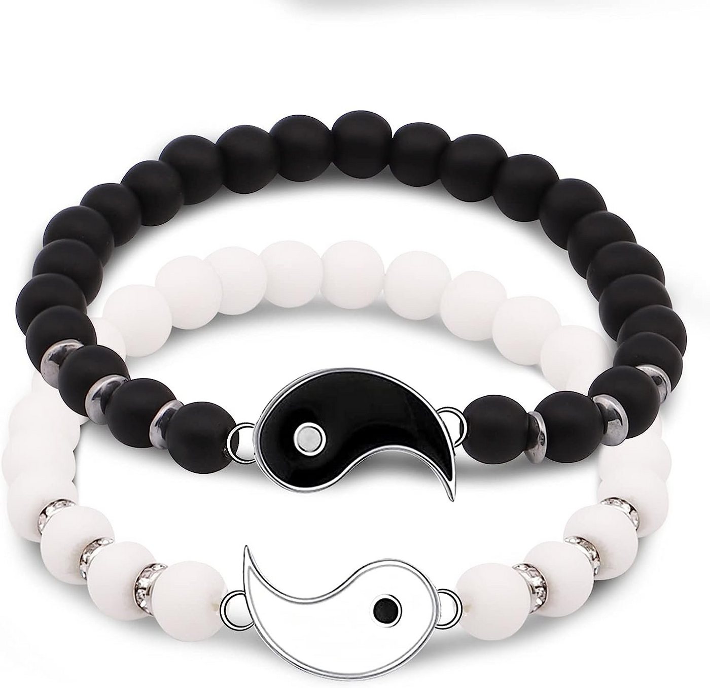 Alster Herz Armband Set Yin Yang Armbänder Set, Unisex Freundschaft Partner Armband, J0447 (Set, 2-tlg., 2-teilig), Geschenkideen Schmuck Damen Herren von Alster  Herz