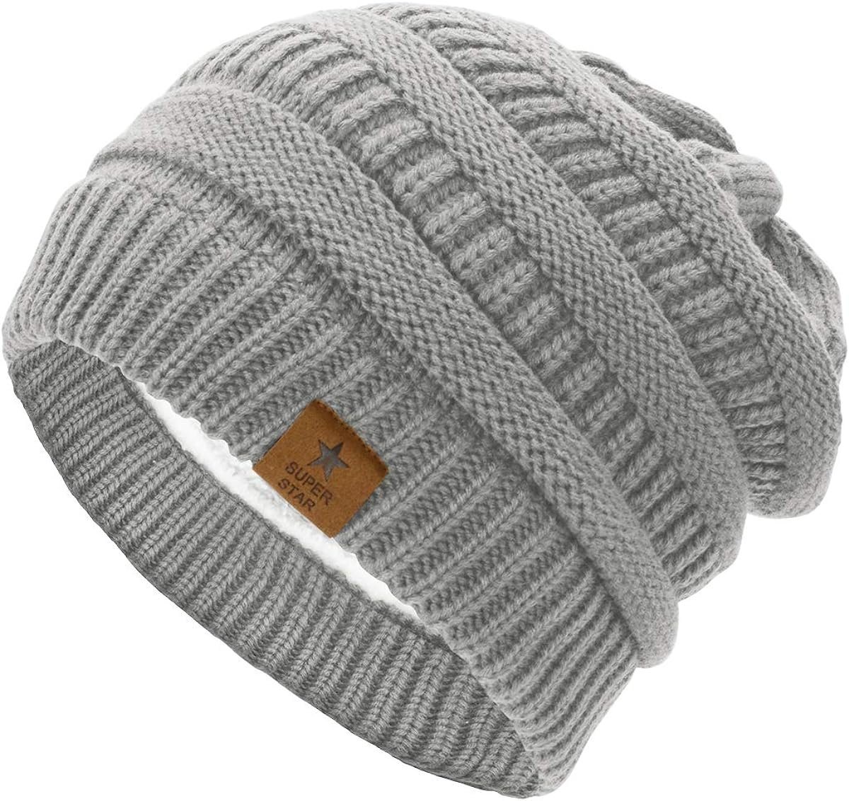 Alster Herz Fleecemütze Damen Strickmütze Winter Beanie, Grobstrick, A0499 mit Fleece gefüttert, warm und bequem, Unisex von Alster  Herz