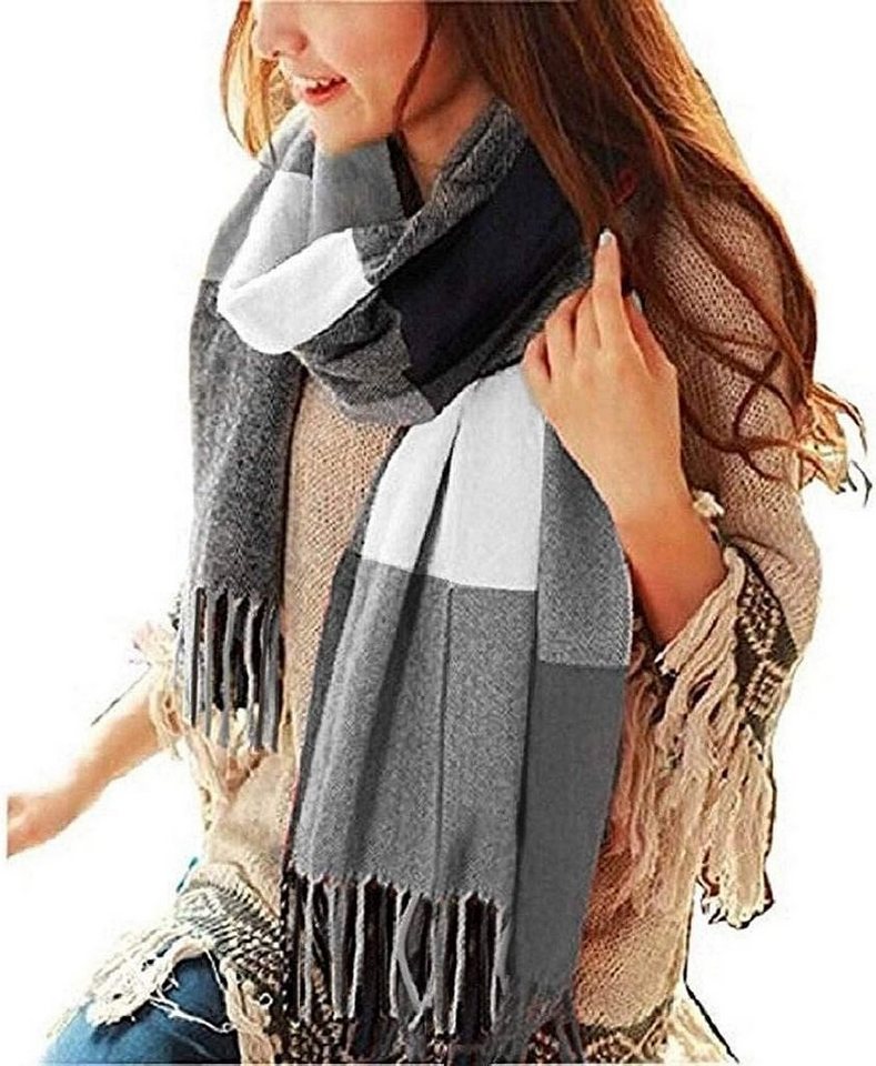 Alster Herz Modeschal Karierter Damen Schal mit Fransen, im Oversize Look, A0320, ideal für Herbst Winter von Alster  Herz