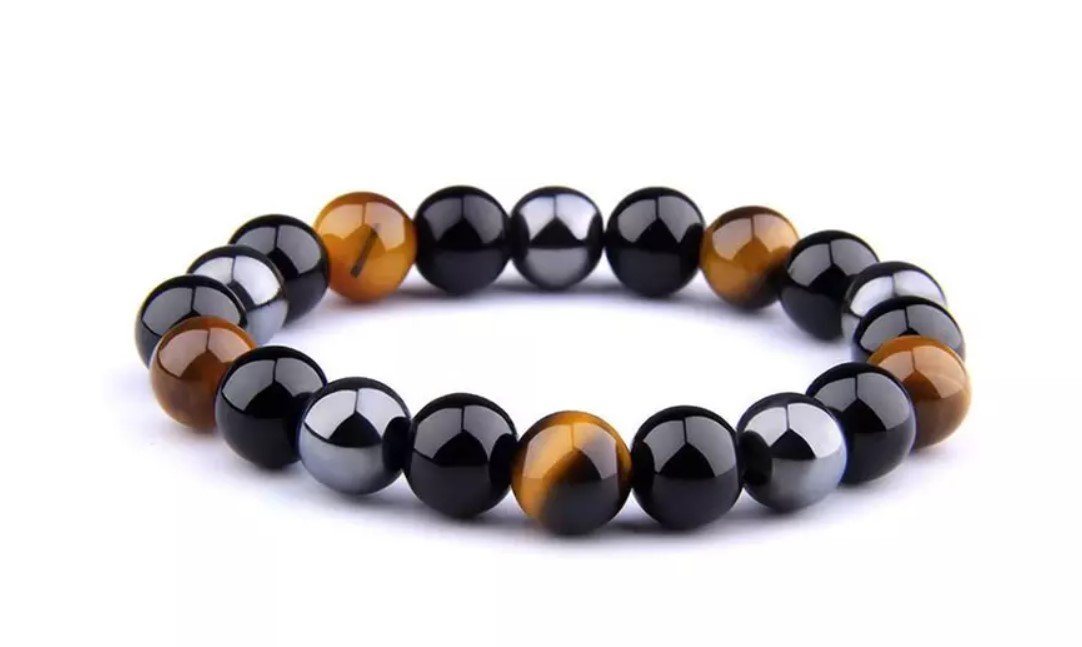 Alster Herz Armband Set Modisches Armband mit Tigerauge, Hämatit und schwarzem Obsidian, J0365, Für Frauen und Männer, ideal als Geschenk von Alster  Herz