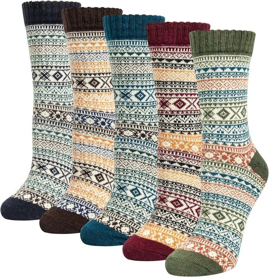 Alster Herz Thermosocken 3 oder 5 Paar Norweger Thermosocken, Damen Socken Winter, A0509 (3-Paar) ideal für Winter von Alster  Herz