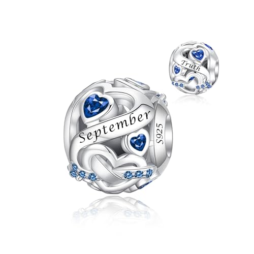 Alstiva September Geburtsstein Charm 925 Sterling Silber 5A Zirkonia Anhänger für Europäische Armbänder Halsketten - Schmuck Geschenk für Damen Frauen Alstiva September Geburtsstein Charm 925 Sterling Silber 5A Zirkonia Anhänger für Europäische Armbänder Halsketten - Schmuck Geschenk für Damen Frauen von Alstiva