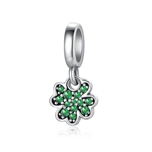 Alstiva Vierblättriges Kleeblatt Charm-Anhänger 925 Sterling Silber 5A Zirkonia Charm Anhänger für Armband Charm Bead Pendant für Europäische Armbänder Halsketten Schmuck Geschenk für Damen Frauen Alstiva Vierblättriges Kleeblatt Charm-Anhänger 925 Sterling Silber 5A Zirkonia Charm Anhänger für Armband Charm Bead Pendant für Europäische Armbänder Halsketten Schmuck Geschenk für Damen Frauen von Alstiva