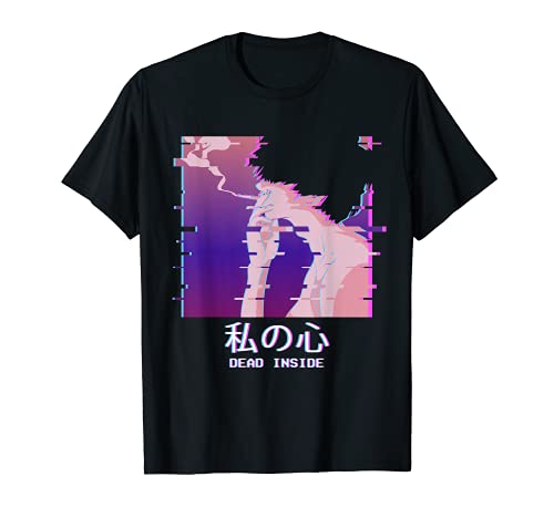 Vaporwave Aesthetic Anime Boy Harajuku Dead Inside T-Shirt von Alt Indie Aesthetic Egirl Eboy Clothes Anime Merch