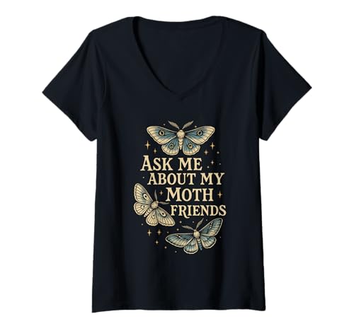 Damen Käferliebhaber Insekten-Enthusiast Weirdcore Entomologie Käfer T-Shirt mit V-Ausschnitt von Alt Nature Cottagecore Science Bug Collection