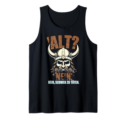 Herren Alt? Nein, schwer zu töten. Böser Alter Mann Wikinger Tank Top von Alt? Nein, schwer zu töten Wikinger Design