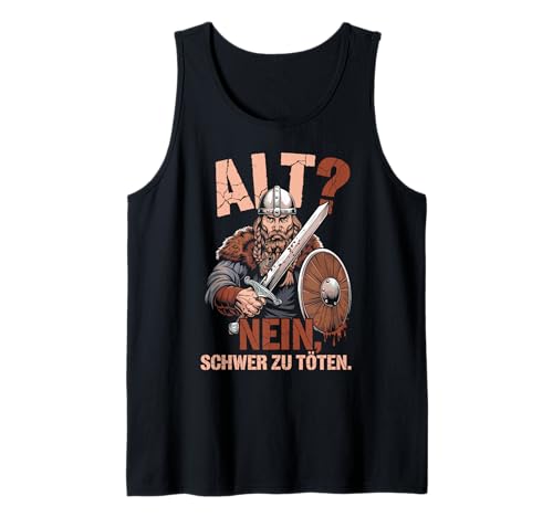 Herren Alt? Nein, schwer zu töten. Böser Alter Mann Wikinger Tank Top von Alt? Nein, schwer zu töten Wikinger Design