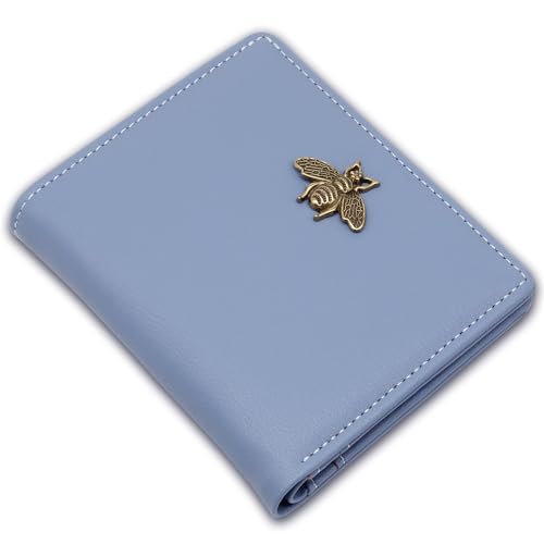 Altally Kleine Frauen Geldbörse RFID Blocking Bifold Pocket Wallet Slim Compact Damen Geldbörse Mini Geldbörsen Für Frauen, Blau, RFID-Geldbörse von Altally