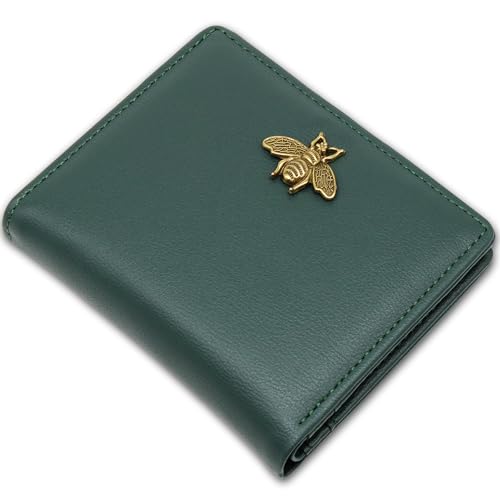 Altally Kleine Frauen Geldbörse RFID Blocking Bifold Pocket Wallet Slim Compact Damen Geldbörse Mini Geldbörsen Für Frauen, Dunkelgrün, RFID-Geldbörse von Altally