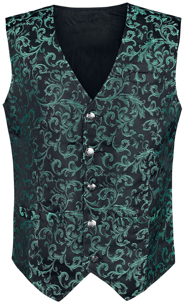 Altana Industries Brocade Vest Weste grün in M von Altana Industries