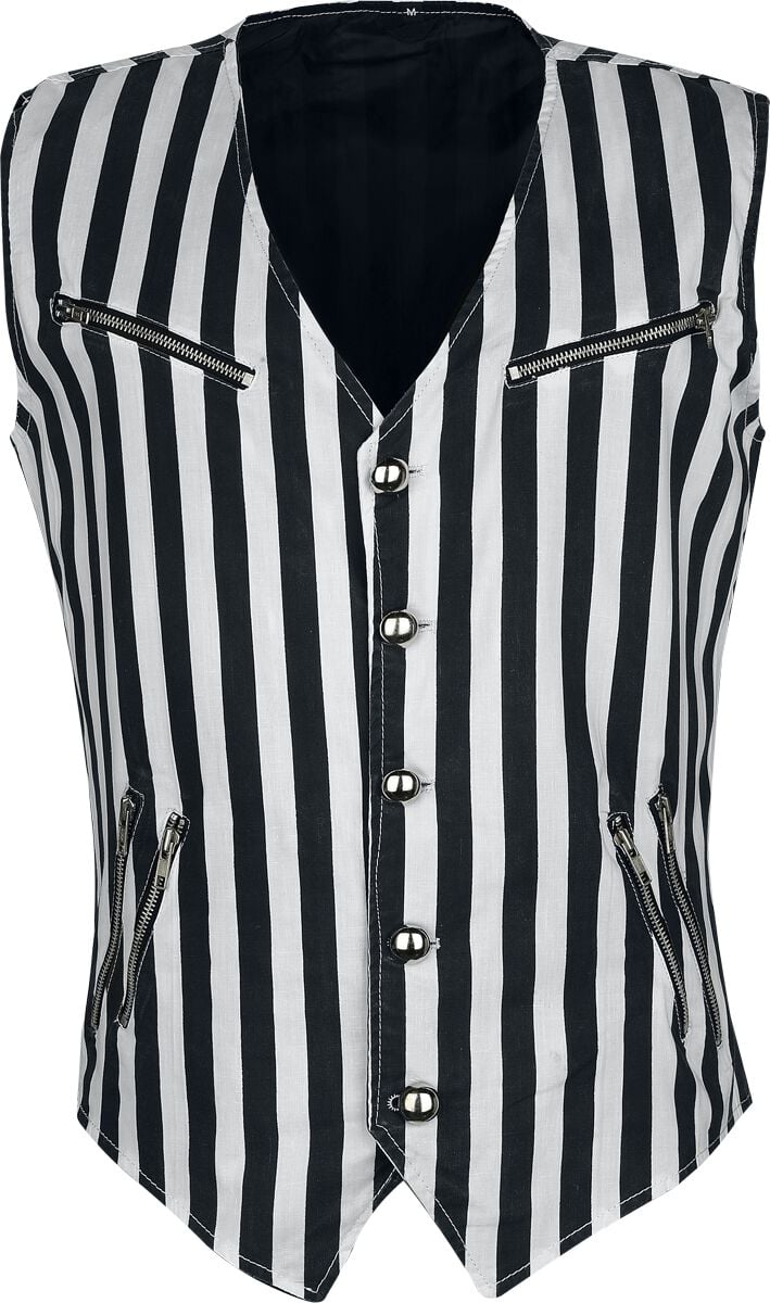 Altana Industries - Gothic Weste - Strips Vest - S bis XXL - für Männer - Größe XXL - schwarz/weiß Altana Industries - Gothic Weste - Strips Vest - S bis XXL - für Männer - Größe XXL - schwarz/weiß von Altana Industries