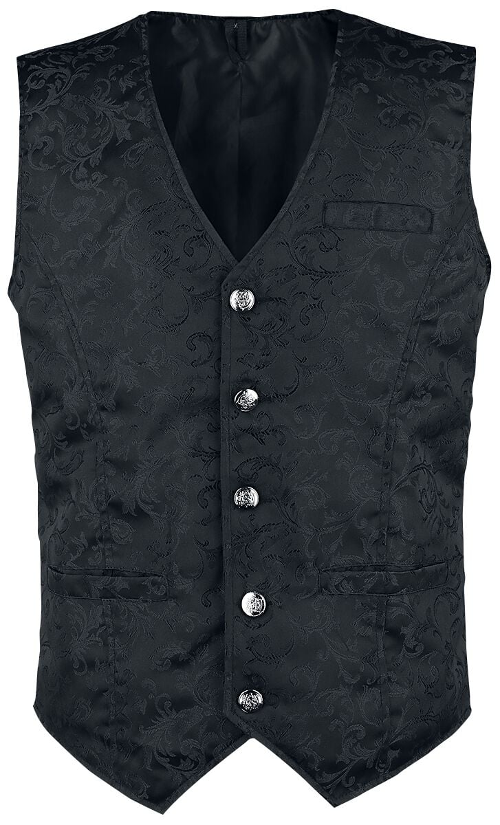 Altana Industries - Mittelalter Weste - Brocade Vest - S bis 5XL - für Männer - Größe XXL - schwarz von Altana Industries