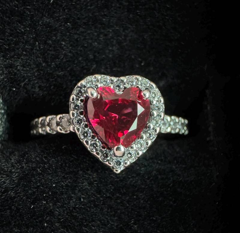 Original Pandora Ausgeprägtes Rotes Herz Ring 198421C02 Silber 925 Neu von Altarshopp