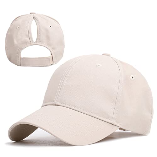 Altartar Baseball Cap Damen Pferdeschwanz Baseballkappe Kappe Trucker Cap Basecap Sommer Baumwolle Baseballhute Outdoor Verstellbar Erwachsenen Classic Sport Hüte Guard Mütze Khaki von Altartar