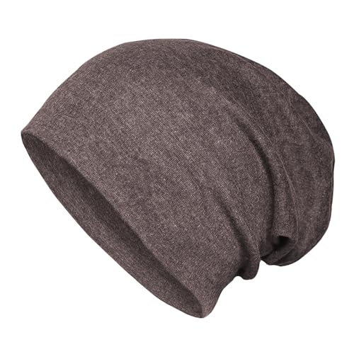 Altartar Beanie Mütze Damen, Dünne Sportmütze Herren Wintermütze Baumwolle Slouchy Hüte Schlafmütze laufmütze Chemo Schlafmütze Kopfbedeckung Skull Cap Kaffee von Altartar