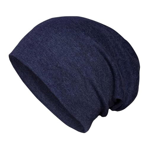 Altartar Beanie Mütze Damen, Dünne Sportmütze Herren Wintermütze Baumwolle Slouchy Hüte Schlafmütze laufmütze Chemo Schlafmütze Kopfbedeckung Skull Cap Marineblau von Altartar