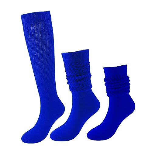 Altartar 1 Paar Kniestrümpfe Damen Slouch Socks, Sportsocken Herren Lange Socken Baumwolle Knit Thermosocken für Fitness Party Streetwear blau von Altartar