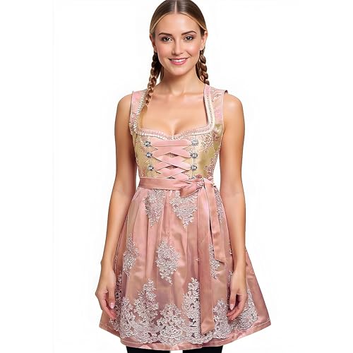 Dirndl – Damen Trachtenkleid Rose Altrosa (Midi 60 cm) MB376 /42 von Alte Liebe