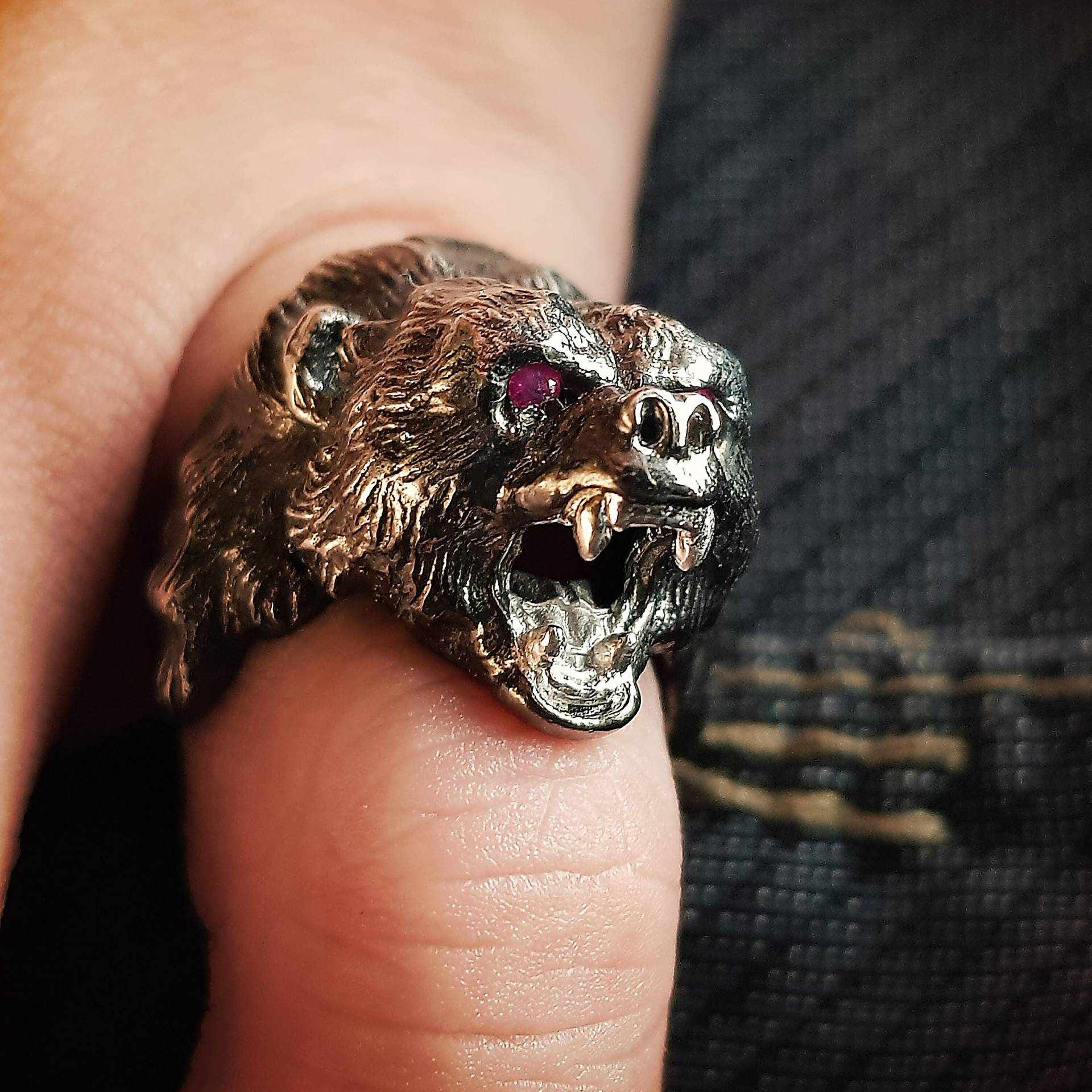Schwarz Grizzly Eisbär Bär Tier Ring | 925 Sterling Silber Für Männer Frauen Schwarz Grizzly Eisbär Bär Tier Ring | 925 Sterling Silber Für Männer Frauen von AlteJewellers