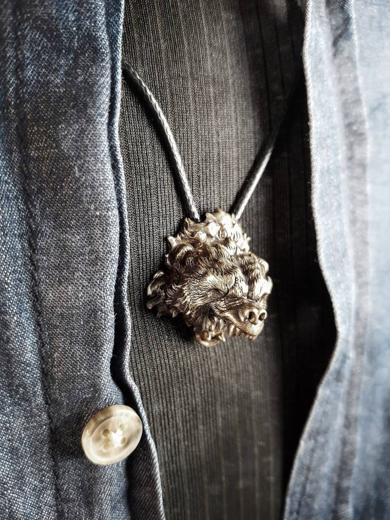 Vernarbte Schwarze Grizzly Eisbär Tier Anhänger Charm Halskette | 925Er Silber Für Männer Frauen von AlteJewellers